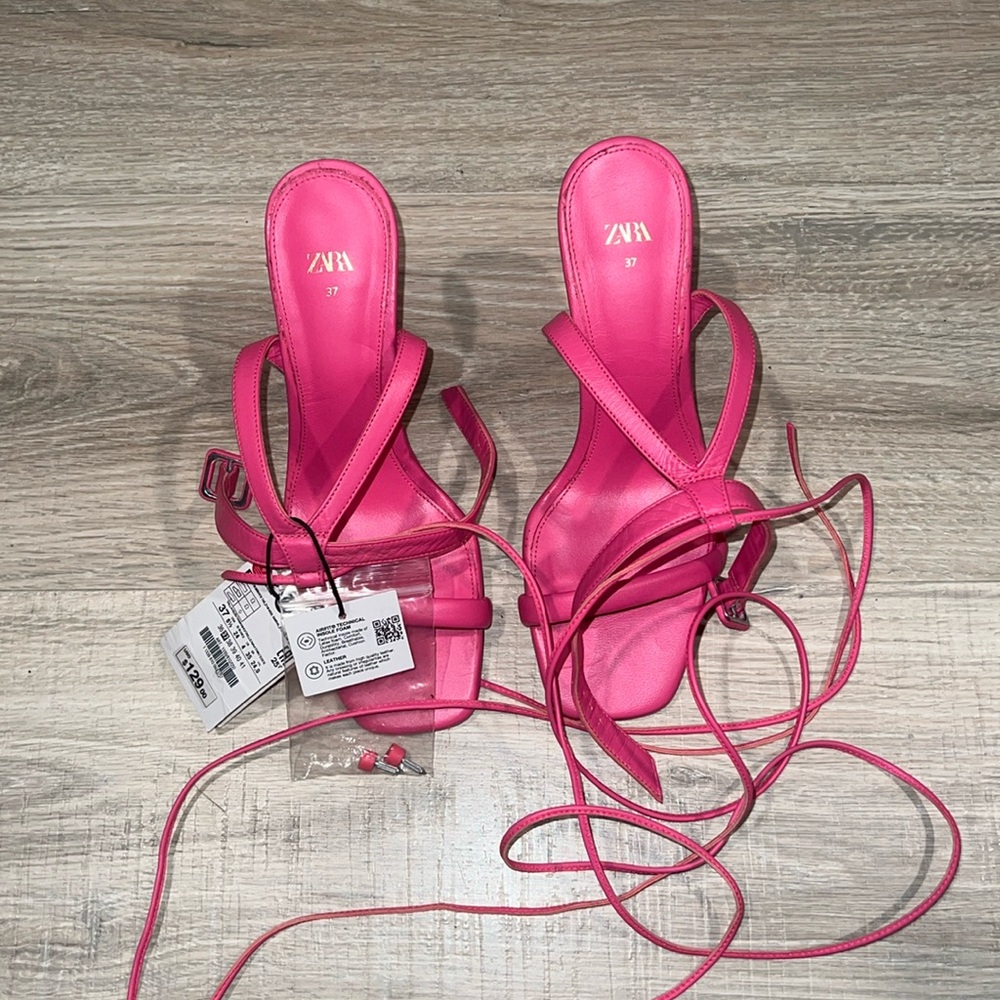 Zara Pink Strappy Heels
